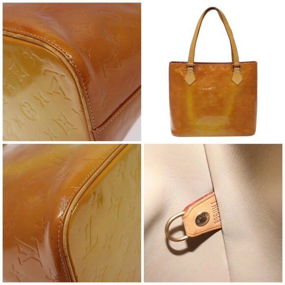 LOUIS VUITTON Monogram Vernis Houston Hand Bag Beige - Picture 11 of 14